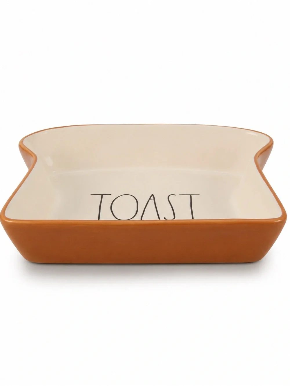 Rae Dunn TOAST Ceramic Toast Shaped Serving Dish LIKE NEW